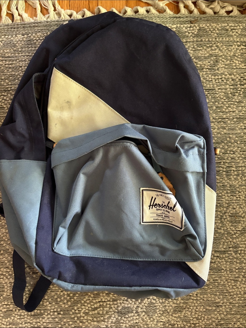 Herschel Supply Company Two-Tone Navy and Light Blue Canvas Backpack